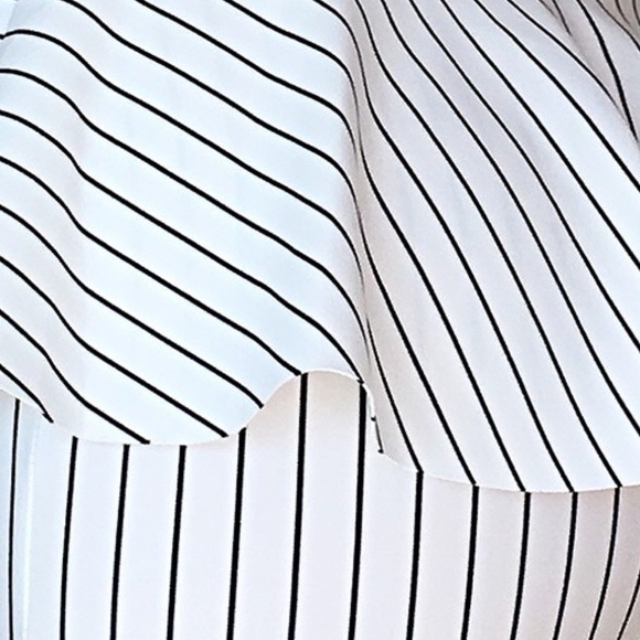 Ivory Striped Peplum Midi Dress - Picture 8 of 9